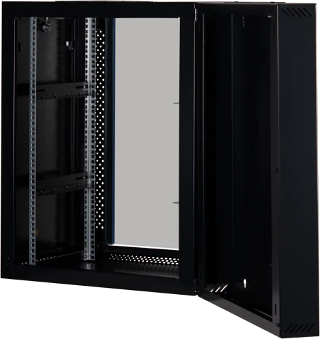 Rockstable 19" Wandschrank 12HE, Sicherheitsglastür, IP2X, schwarz, 600mm tief