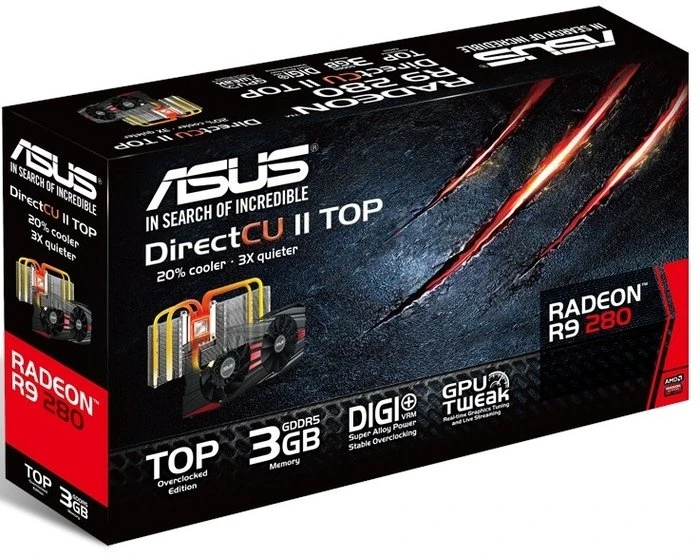 ASUS Radeon R9 280, Radeon R9 280, 3GB GDDR5, 2x DVI, HDMI, DP