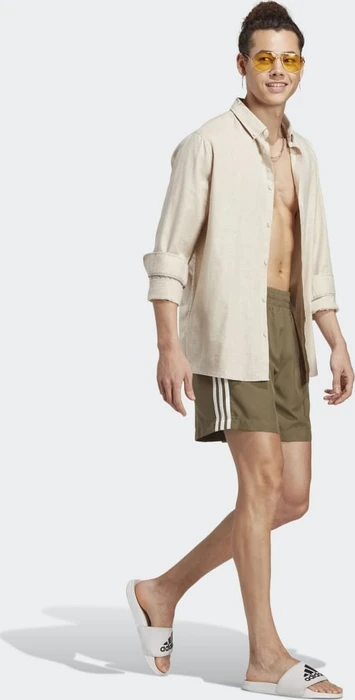 adidas Originals Adicolor 3-Streifen Badeshorts olive strata/white (Herren)