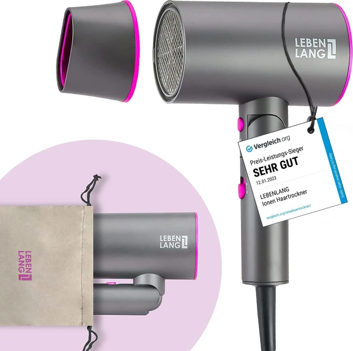 Lebenlang Ionen Haartrockner LBH3088 grau/pink