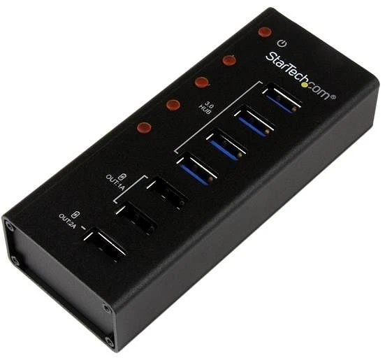 StarTech Wallmount USB-Hub, 4x USB-A 3.0, USB-B 3.0 [Buchse]