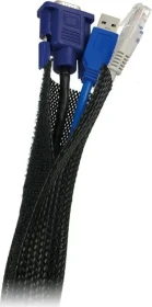 LogiLink Kabelschlauch Gewebeschlauch mit Klettverschluss, 32mm, 1.8m, schwarz