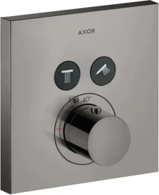Hansgrohe Axor ShowerSelect eckig Thermostat mit 2 Ventilen polished black chrome