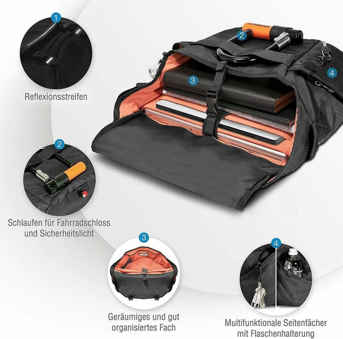 Everki ContemPRO Laptop Bike Messenger Umhängetasche 14.1"/MacBook Pro 15" schwarz