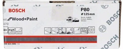 Bosch Professional C470 Best for Wood and Paint Schleifblatt K80, 125mm, 50 Stück