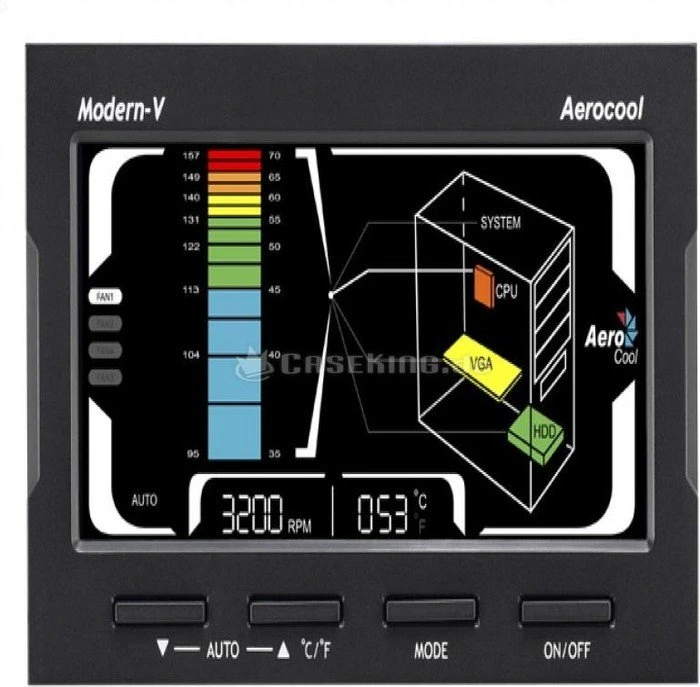 AeroCool Modern V schwarz, 2x 5.25" Dualbay Lüftersteuerung 4-Kanal