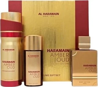 Al Haramain Amber Oud Ruby EdP 75ml + EdP 30ml + Dep Spray 200ml Duftset