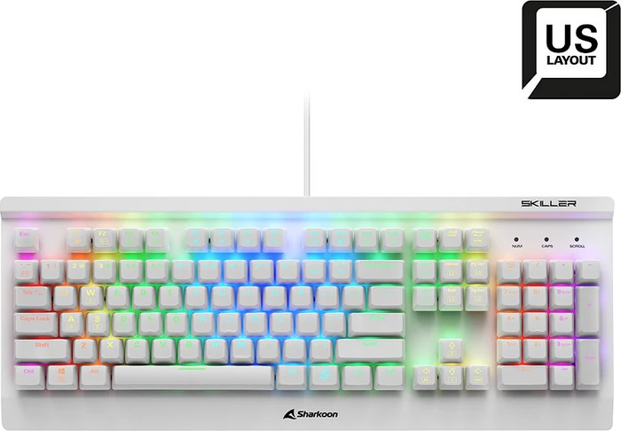 Sharkoon Skiller SGK3, LEDs RGB, White, Kailh RED, USB, US