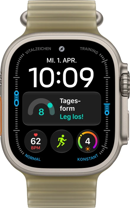 Apple Ocean Armband für Apple Watch Ultra 49mm halbtransparentes seegrasgrün/titan natur
