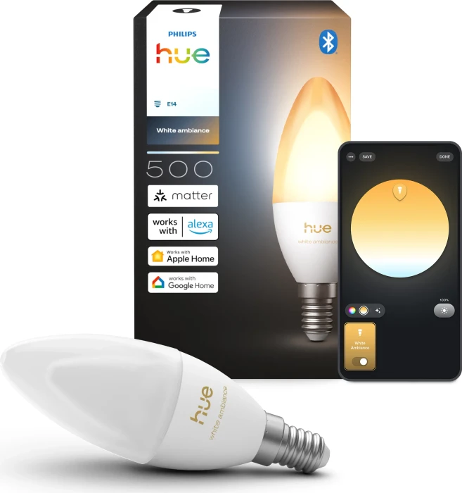 Philips Hue White Ambiance 500 LED-Bulb E14 3.7W