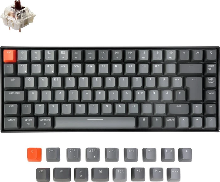 Keychron K2 V2, LEDs RGB, hot-swap, Gateron BROWN, USB/Bluetooth, DE