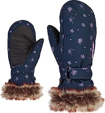 Ziener LED Mitten Skihandschuhe snowcrystal print (Junior)