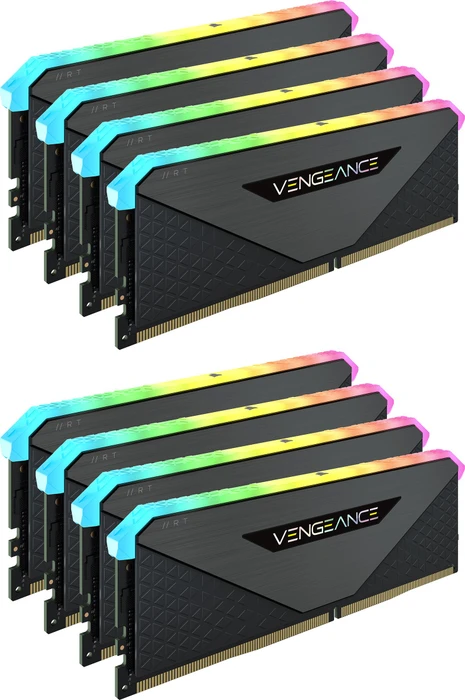 Corsair Vengeance RGB RT Gunmetal UDIMM 256GB Kit, DDR4-3600, CL18-22-22-42