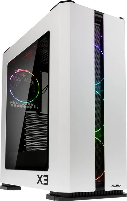 Zalman X3, weiß, Glasfenster