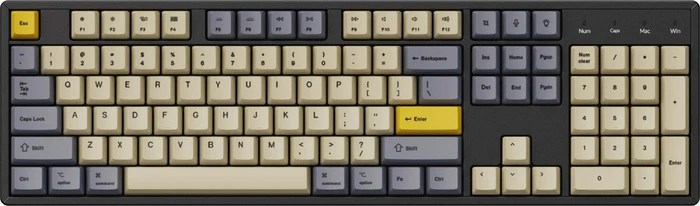 Keychron OEM Dye-Sub Keycap-Set Wheat Gray - Version B, Kunststoff (PBT), Wheat Gray, beige/grau/gelb, 114 Tasten, ANSI-US