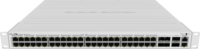 MikroTik Cloud Router Switch CRS354 Rackmount Gigabit Managed Switch, 48x RJ-45, 4x SFP+, 2x QSFP+, 700W PoE+