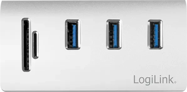 LogiLink USB-Hub mit Kartenleser, USB 3.0 Micro-B [Buchse]