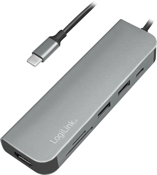 LogiLink Docking Station, USB-Hub, Dual-Slot-Cardreader, USB-C 3.0 [Stecker]