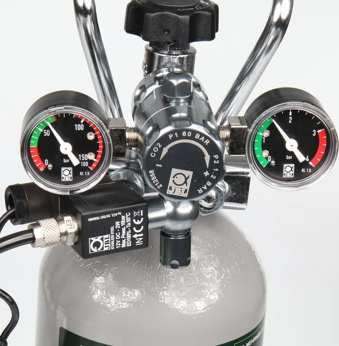 JBL PRO FLORA CO2 Regulator Professional, Präzisions-Druckminderer für Einweg und Mehrweg CO2 Druckflaschen, mit Magnetventil