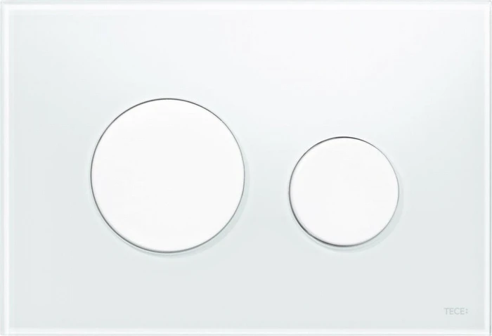 TECE TECEloop WC-Betätigungsplatte Glas für Zweimengentechnik 220x150x11mm weiß glänzend