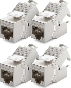 deleyCON Keystone Modul RJ-45 Buchse via Verlegekabel, Cat8, STP, 4er-Pack