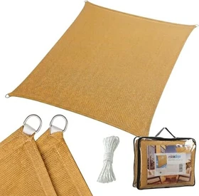 Relaxdays HDPE Sonnensegel 200x300cm beige