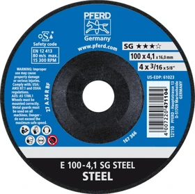 Pferd E 100-4.1 SG STEEL/16.0 Schleifscheibe, 100x4.1x16mm, 10 Stück