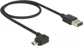 DeLOCK EASY-USB Adapterkabel, USB 2.0 Micro-B 90° horizontal gewinkelt [Stecker] auf USB-A 2.0 [Stecker], schwarz, 0.5m (83847)
