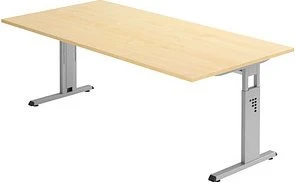 Hammerbacher Ergonomic O-Serie OS2E/3 Schreibtisch 200x100cm Ahorn/silber