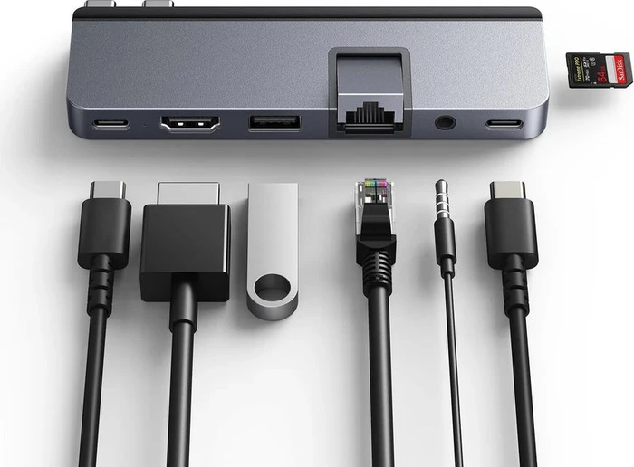 Targus HyperDrive DUO PRO 7-in-2 USB-C Hub - Grey, 2x USB4 [Stecker]
