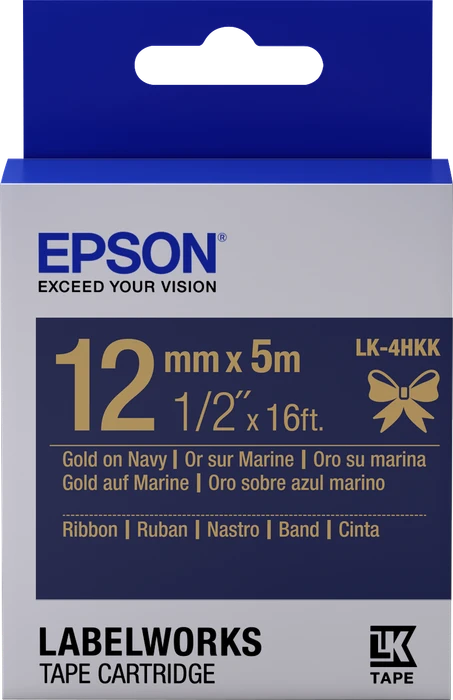 Epson LK-4HKK Beschriftungsband, 12mm, gold/dunkelblau