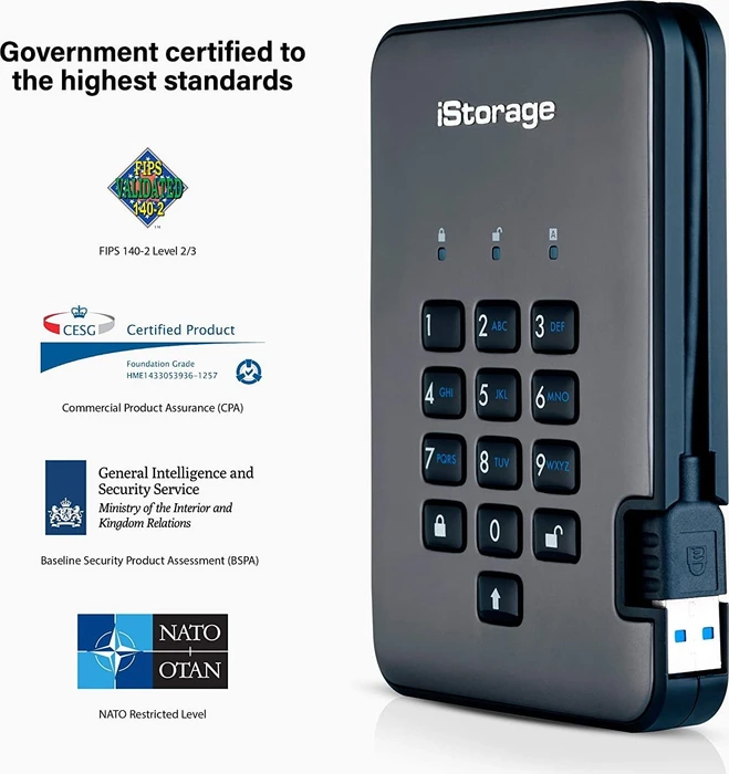 iStorage diskAshur Pro 2, 5TB, USB-A 3.0