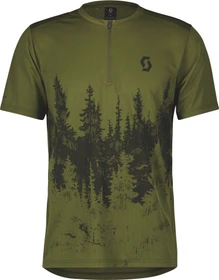 Scott Trail Flow Zip Trikot kurzarm fir green/black (Herren)