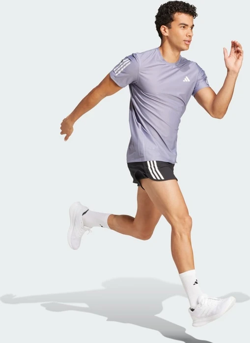 adidas Own The Run Laufshirt kurzarm silver violet (Herren)