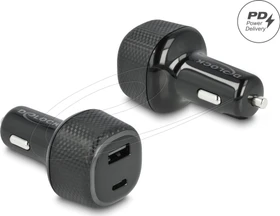 DeLOCK Kfz Ladeadapter USB Type-C PD 3.0 + USB Typ-A mit 63 W schwarz