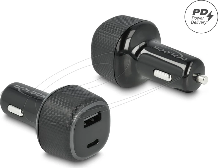 DeLOCK Kfz Ladeadapter USB Type-C PD 3.0 + USB Typ-A mit 63 W schwarz