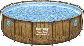 Bestway Power Steel Swim Vista Series Frame Pool rund 488x122cm holz