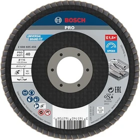 Bosch Professional X571 Best for Metal Fächerschleifscheibe gewinkelt K40, 115x22.23mm, 1 Stück