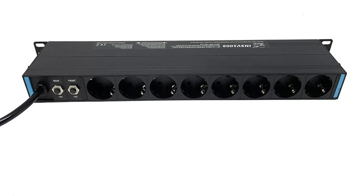 Infitronic 19" PDU Steckdosenleiste, 1HE, 15-fach, 250V, schwarz, 2m