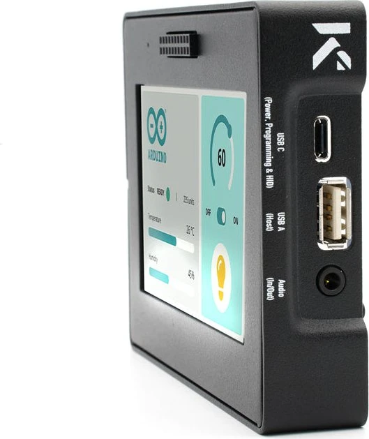 KKSB Aluminiumgehäuse für Arduino GIGA Display Shield/GIGA R1 WiFi, inkl. Display Stand, schwarz