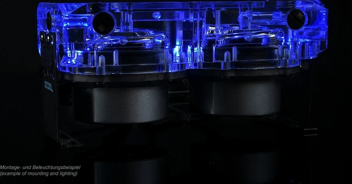Alphacool Eisdecke Acryl D5 Dual Pumpenaufsatz, G1/4