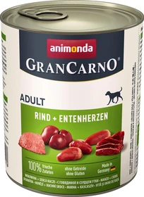 animonda GranCarno Dose Fleisch pur Adult Rind und Entenherzen, 4.80kg (6x 800g)