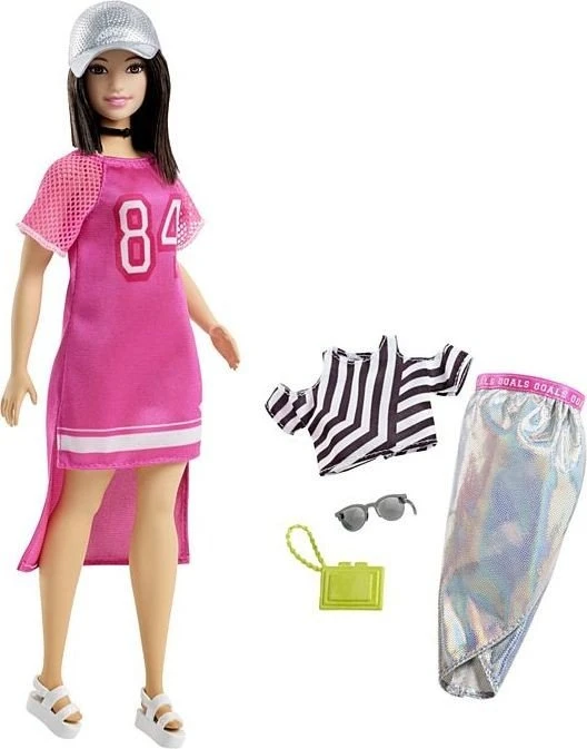 Mattel Barbie - Fashionistas im silbernen Rock mit Kappe Curvy