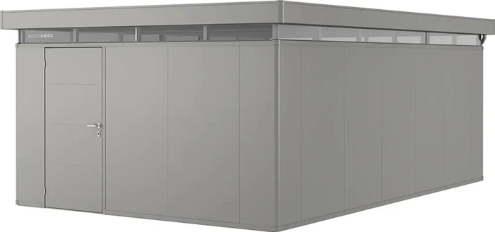 Biohort CasaNova 4x6 Gerätehaus Türanschlag links quarzgrau-metallic