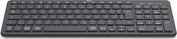 Hama WK-300 Funktastatur, schwarz, USB/Bluetooth, DE
