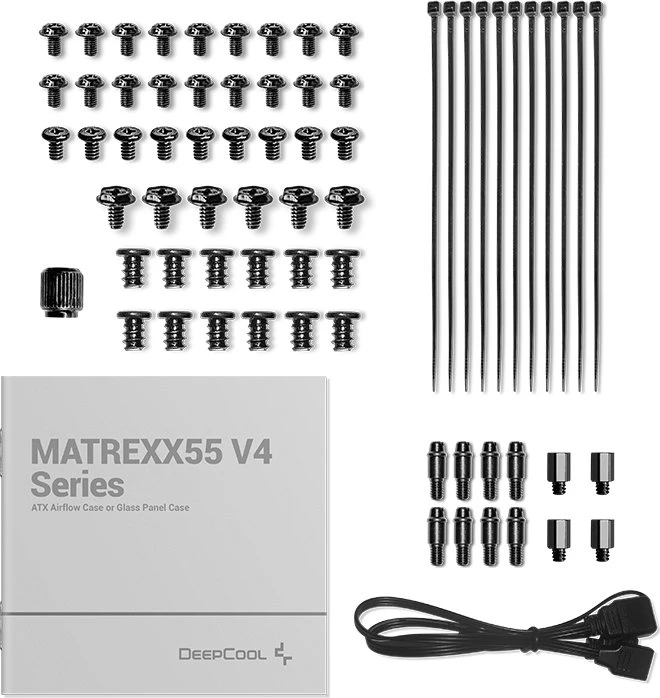 DeepCool Matrexx 55 Mesh V4 C, schwarz, Glasfenster
