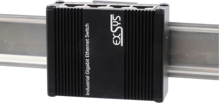 Exsys Industrial Railmount Gigabit Switch, 5x RJ-45