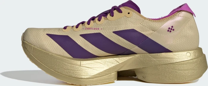 adidas Adizero Adios Pro 4 sand/rich purple/gold metallic (Damen)