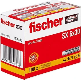 fischer SX 6x30 Spreizdübel, 6x30mm, 100 Stück