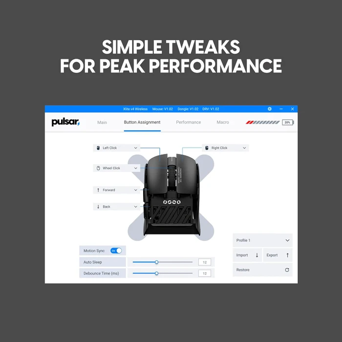 Pulsar Gaming Gears LAB X2F 8K Wireless Fingertip Gaming Maus, schwarz, USB